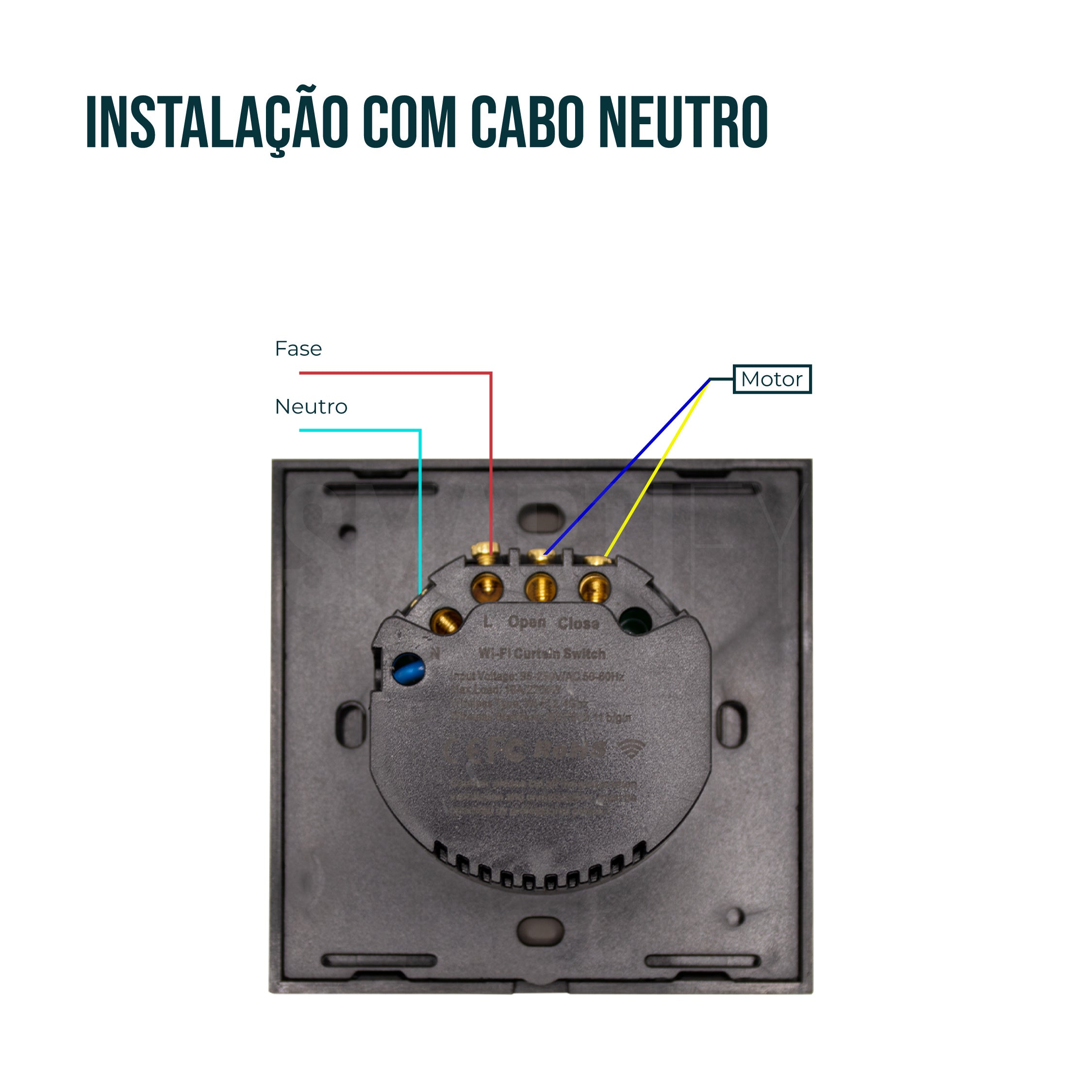 Interruptor de Estores Inteligente WiFi Smartify - Preto - Smartify - Casa Inteligente - Smart Home - Domotica - Casas Inteligentes