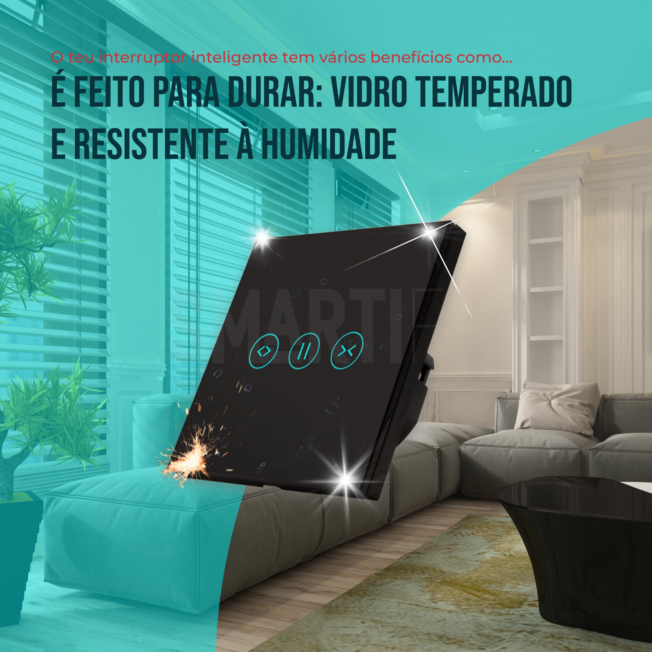 Interruptor de Estores Inteligente WiFi Smartify - Preto - Smartify - Casa Inteligente - Smart Home - Domotica - Casas Inteligentes