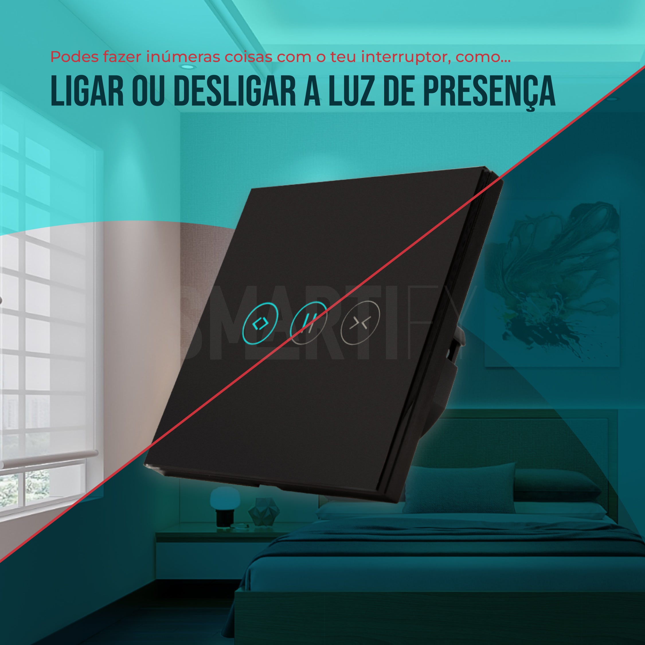 Interruptor de Estores Inteligente WiFi Smartify - Preto - Smartify - Casa Inteligente - Smart Home - Domotica - Casas Inteligentes