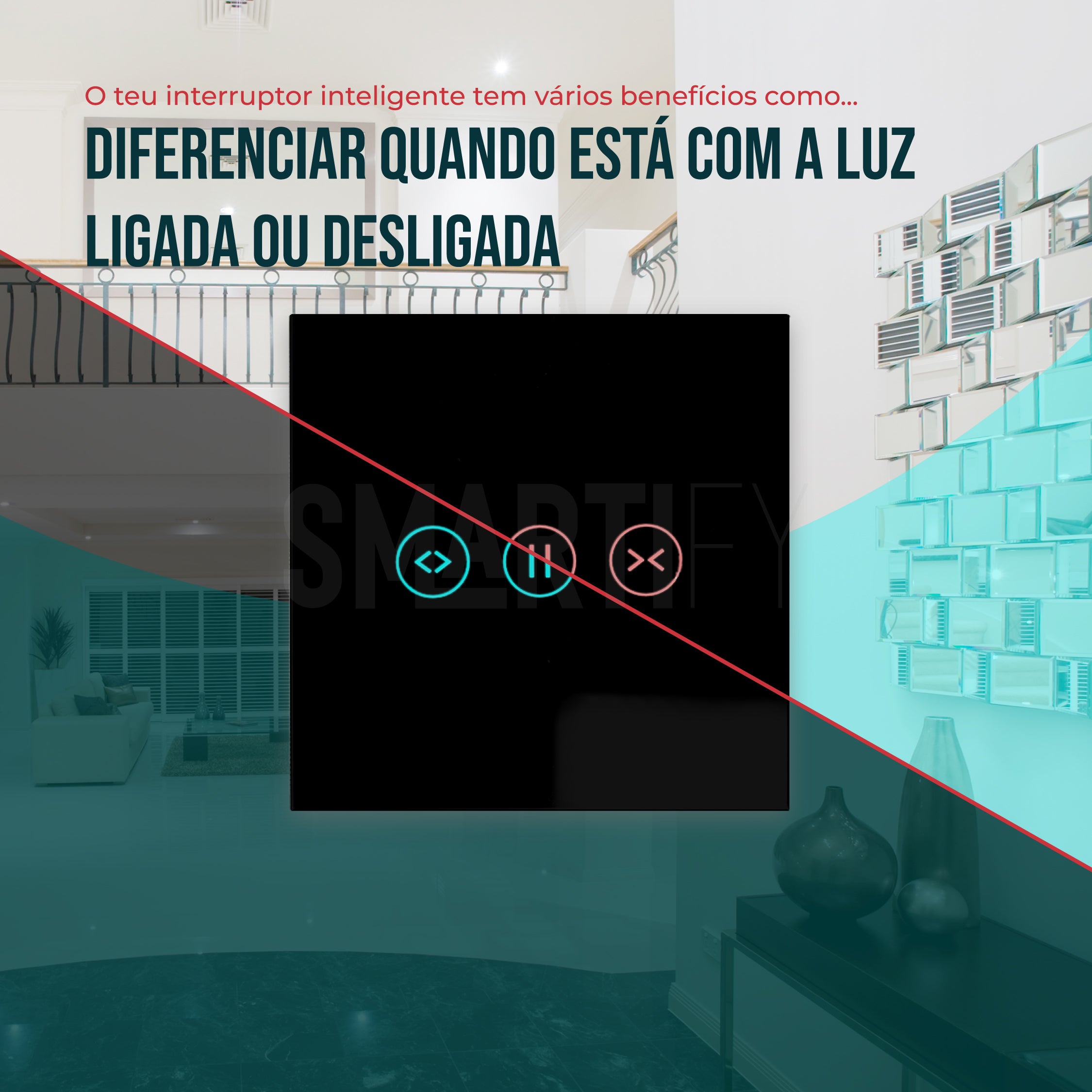Interruptor de Estores Inteligente WiFi Smartify - Preto - Smartify - Casa Inteligente - Smart Home - Domotica - Casas Inteligentes