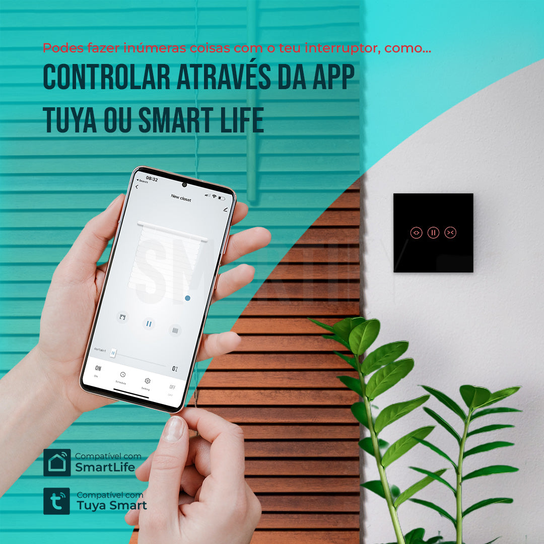 Interruptor de Estores Inteligente WiFi Smartify - Preto - Smartify - Casa Inteligente - Smart Home - Domotica - Casas Inteligentes