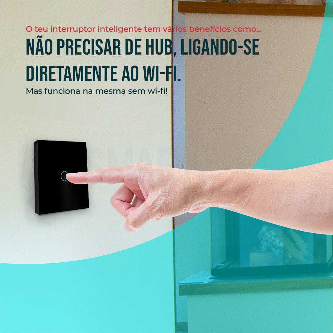 Interruptor Inteligente de Luz WiFi 1 botão Smartify - Preto - Smartify - Casa Inteligente - Smart Home - Domotica - Casas Inteligentes
