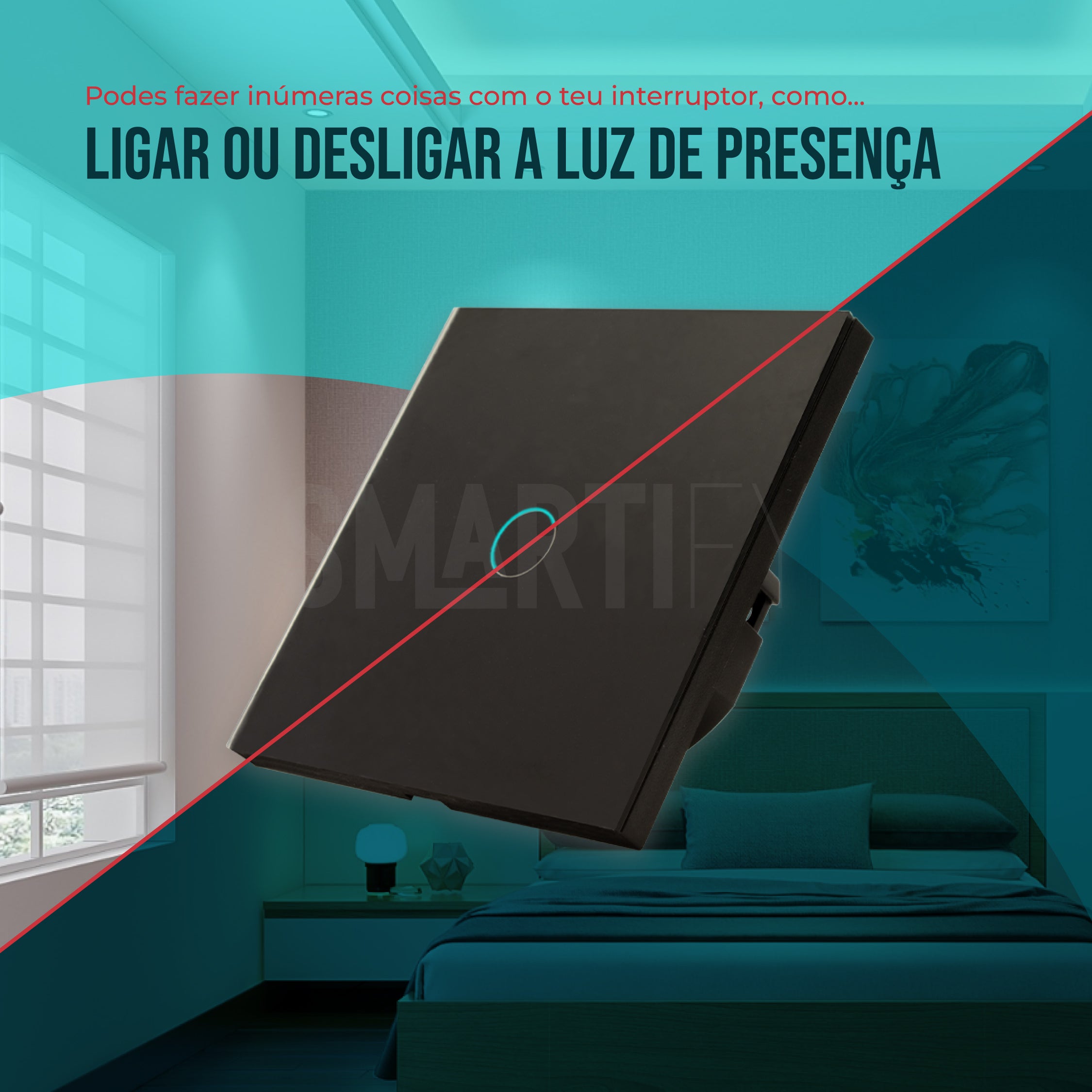 Interruptor Inteligente de Luz WiFi 1 botão Smartify - Preto - Smartify - Casa Inteligente - Smart Home - Domotica - Casas Inteligentes
