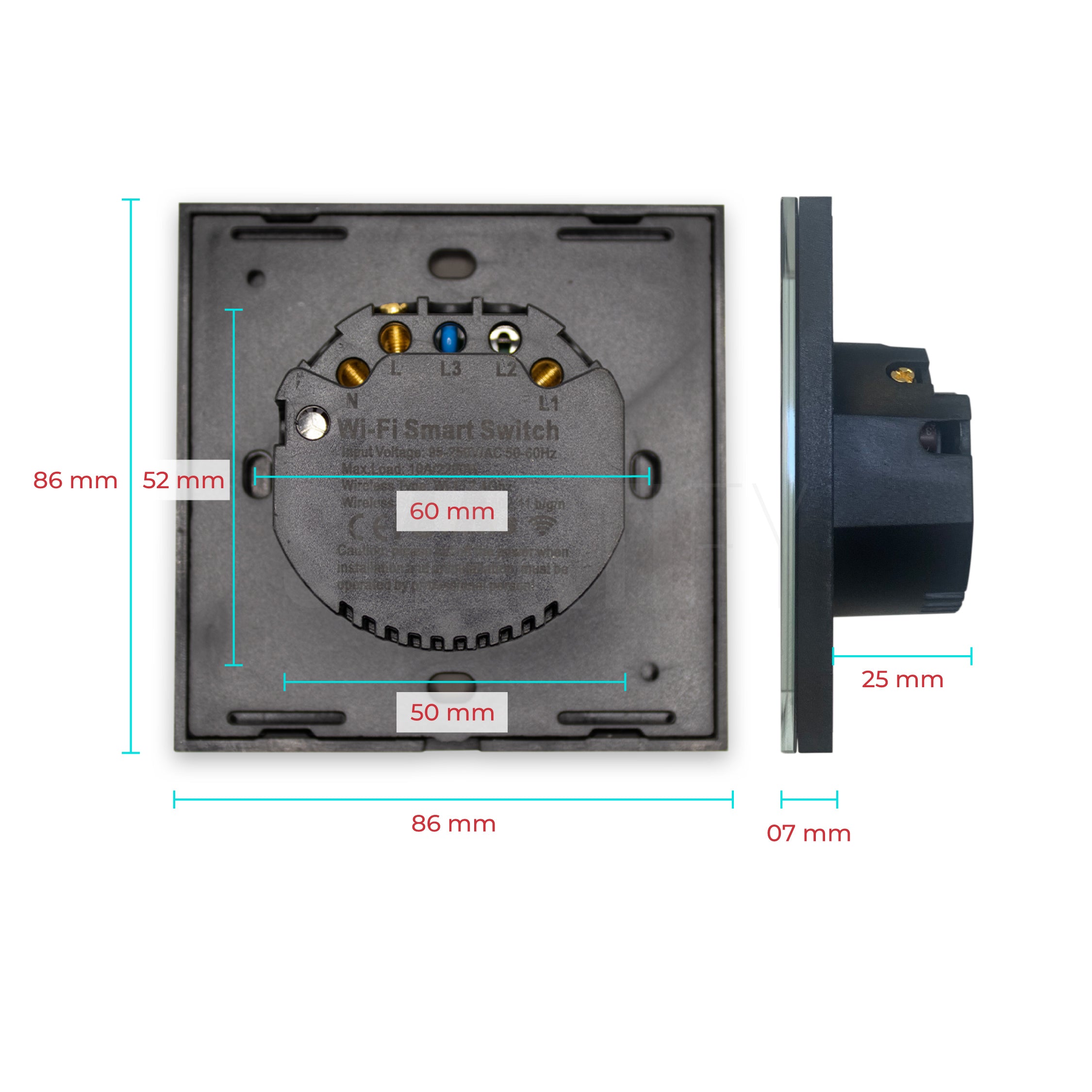 Interruptor Inteligente de Luz WiFi 1 botão Smartify - Preto - Smartify - Casa Inteligente - Smart Home - Domotica - Casas Inteligentes
