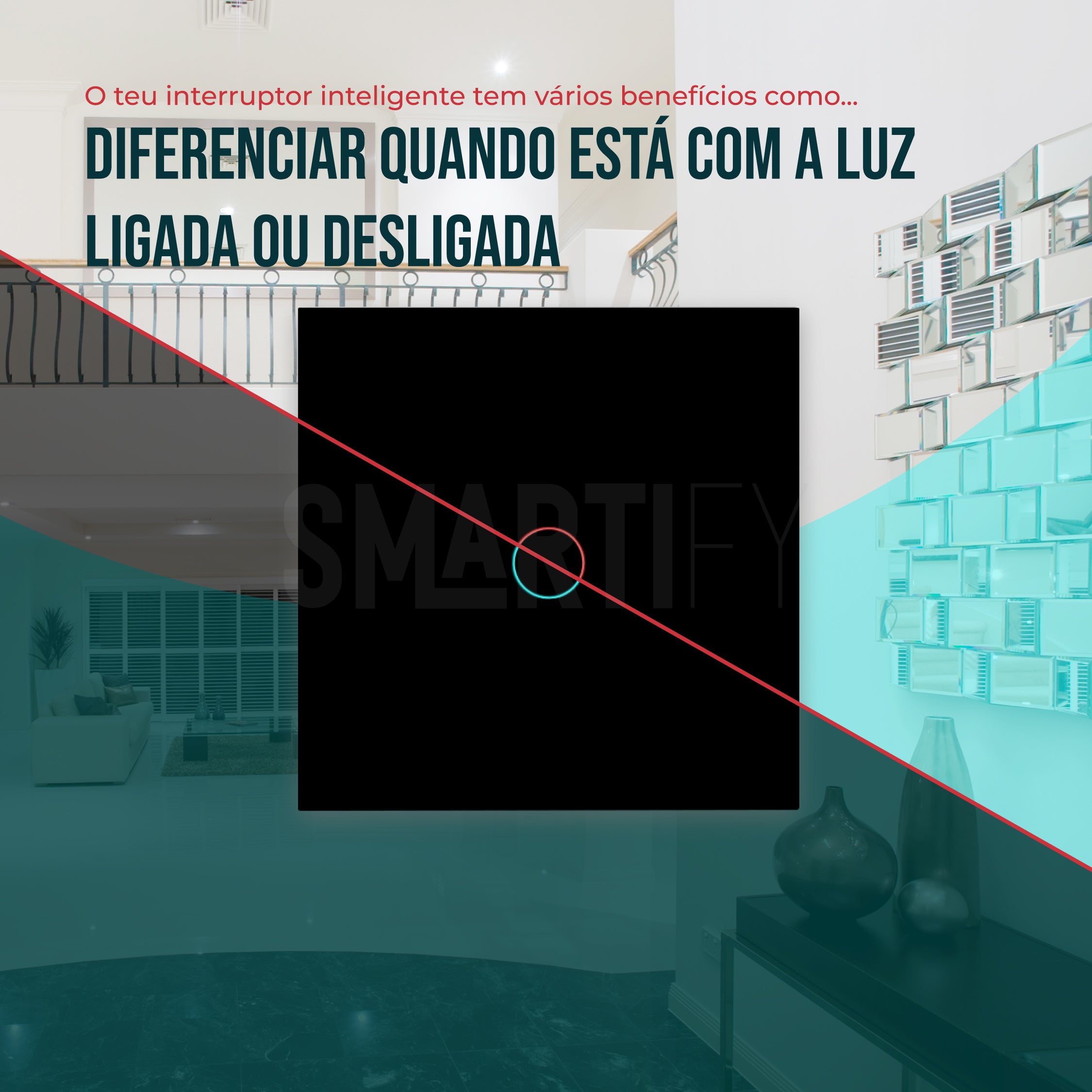 Interruptor Inteligente de Luz WiFi 1 botão Smartify - Preto - Smartify - Casa Inteligente - Smart Home - Domotica - Casas Inteligentes