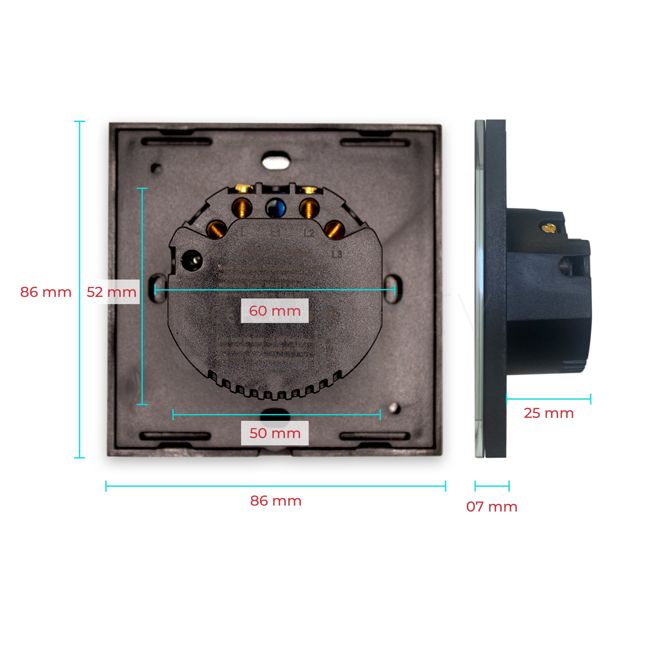 Interruptor Inteligente de Luz WiFi 2 botões Smartify - Preto - Smartify - Casa Inteligente - Smart Home - Domotica - Casas Inteligentes