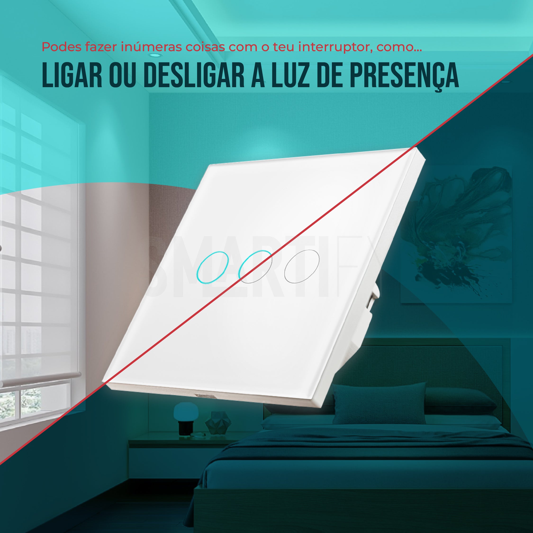 Interruptor Inteligente de Luz WiFi 3 botões Smartify - Branco - Smartify - Casa Inteligente - Smart Home - Domotica - Casas Inteligentes