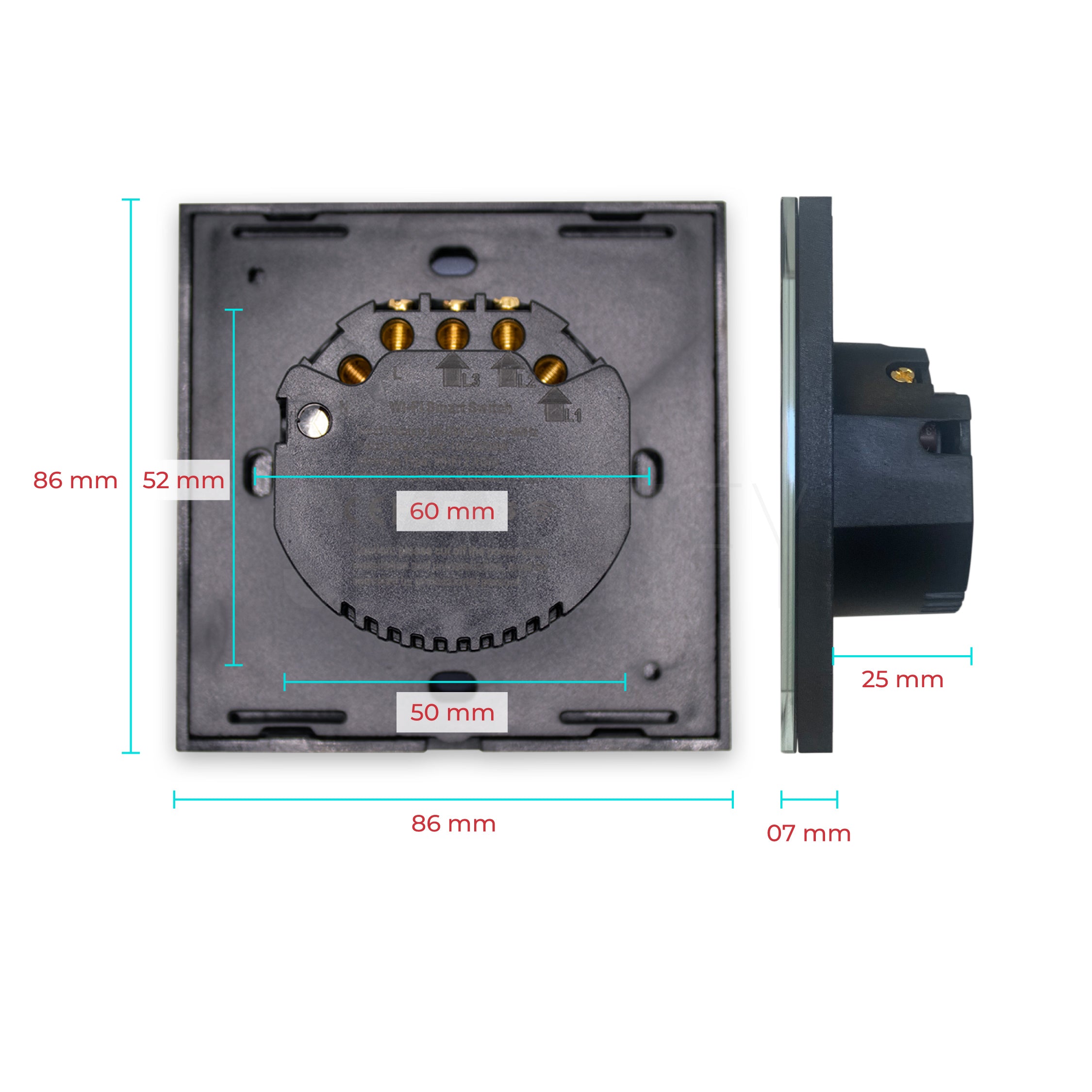 Interruptor Inteligente de Luz WiFi 3 botões Smartify - Preto - Smartify - Casa Inteligente - Smart Home - Domotica - Casas Inteligentes