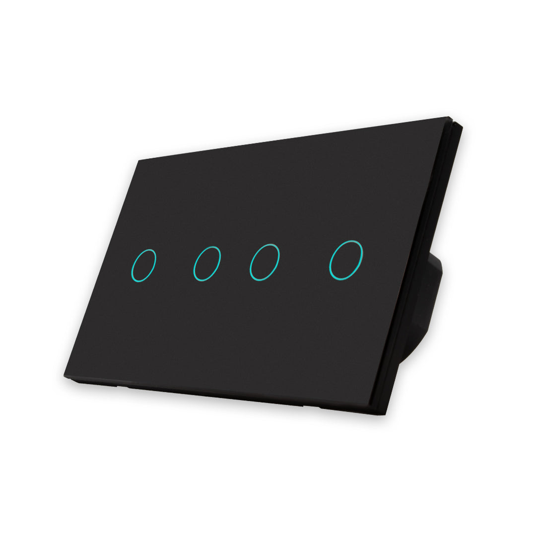 Interruptor de luz inteligente WiFi dual Smartify de 4 botones - Negro