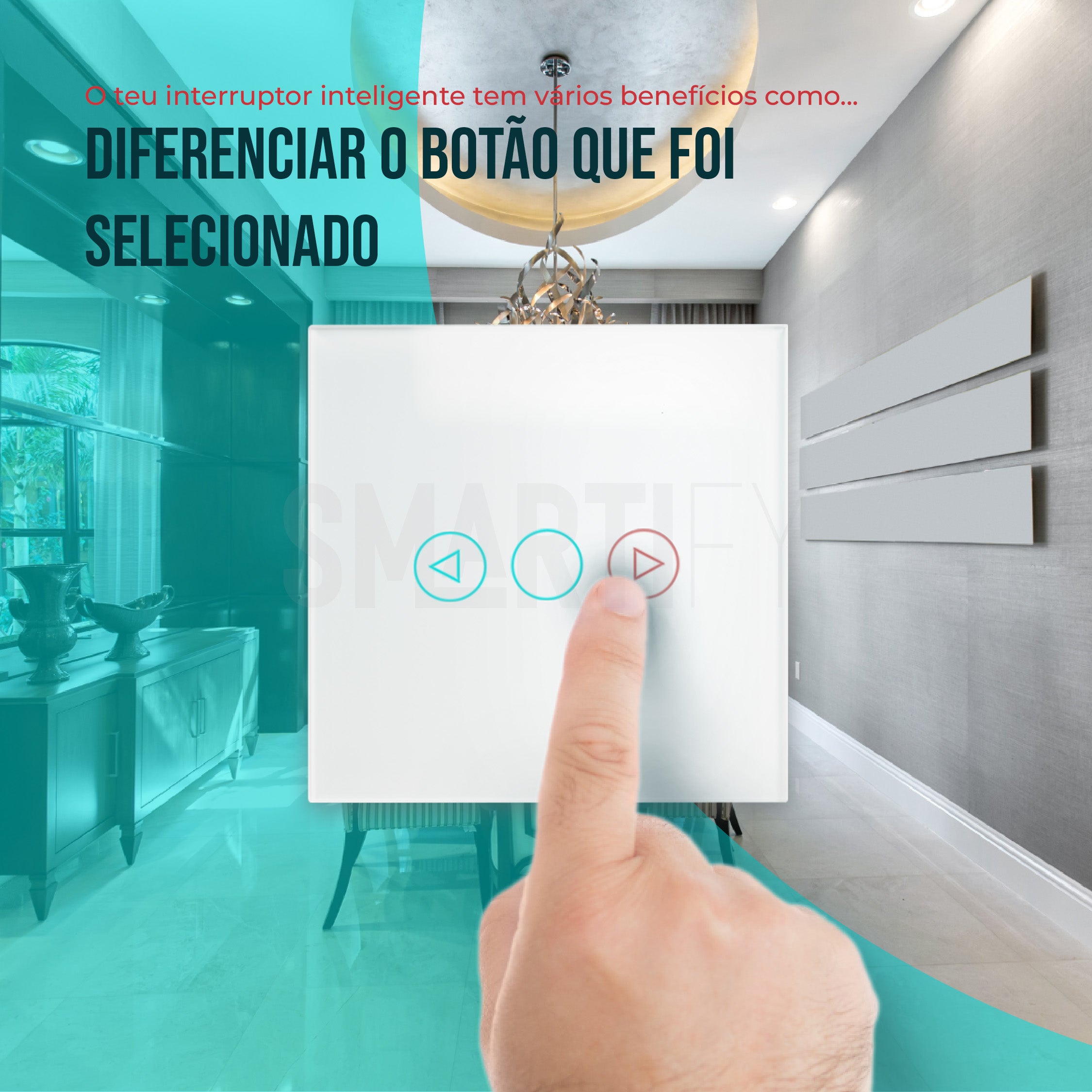 Interruptor Inteligente de Luz WiFi Dimmer Smartify - Branco - Smartify - Casa Inteligente - Smart Home - Domotica - Casas Inteligentes