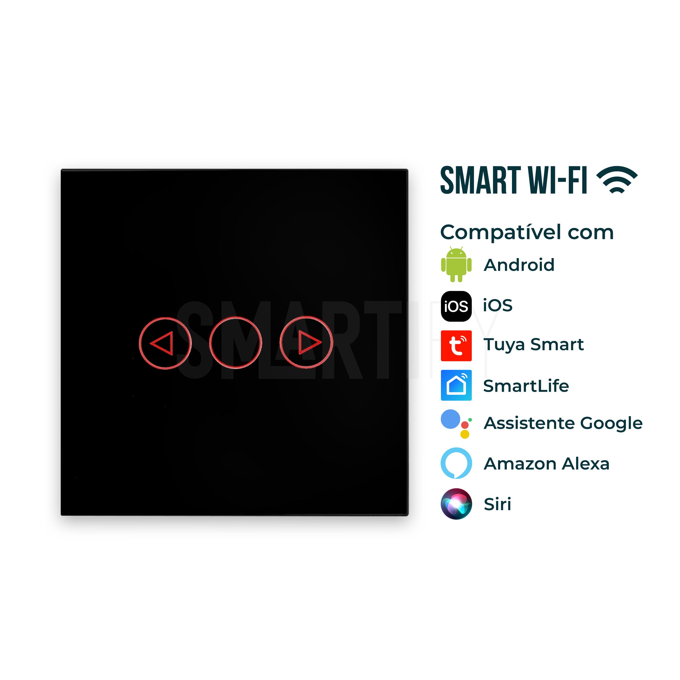 Interruptor Inteligente de Luz WiFi Dimmer Smartify - Preto - Smartify - Casa Inteligente - Smart Home - Domotica - Casas Inteligentes