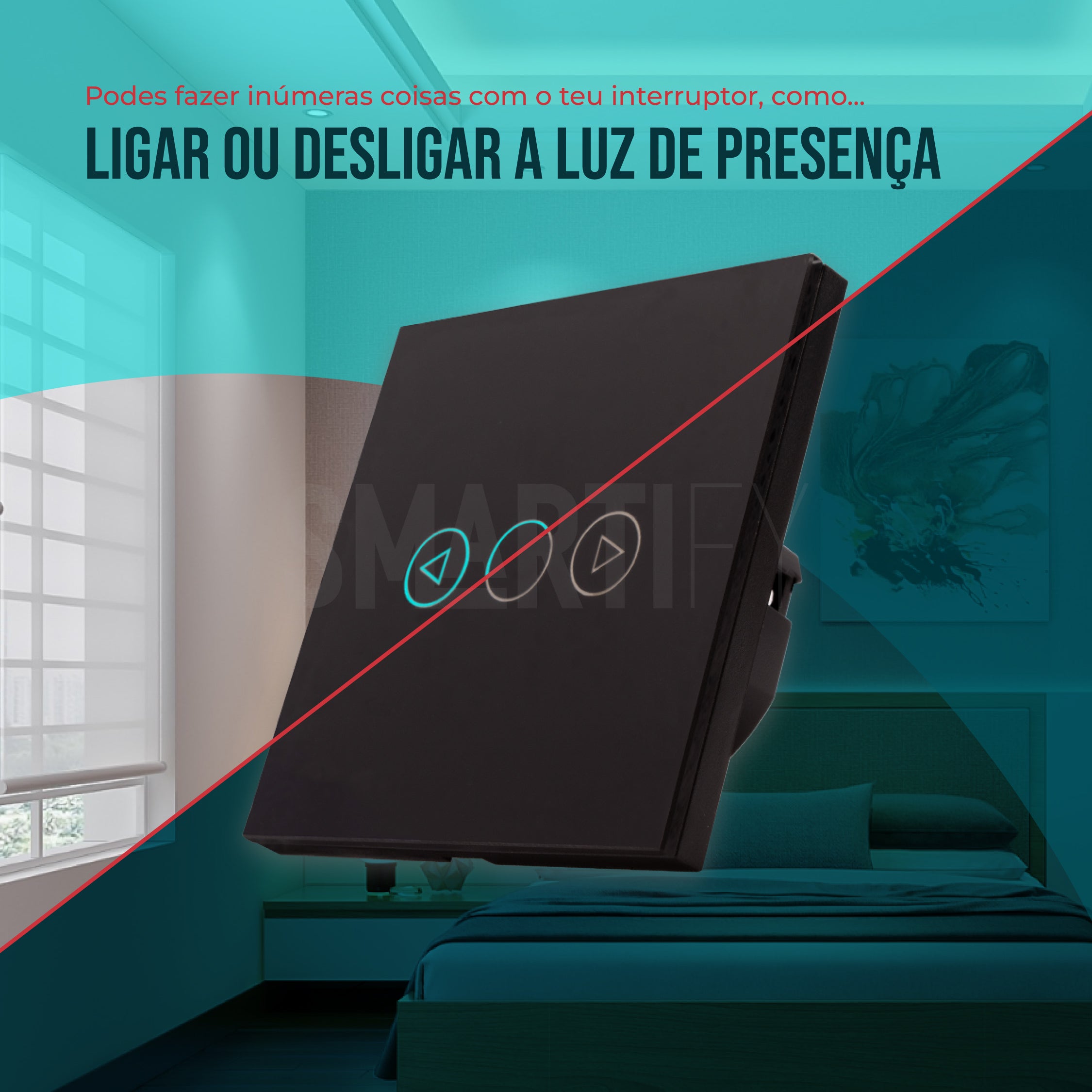 Interruptor Inteligente de Luz WiFi Dimmer Smartify - Preto - Smartify - Casa Inteligente - Smart Home - Domotica - Casas Inteligentes