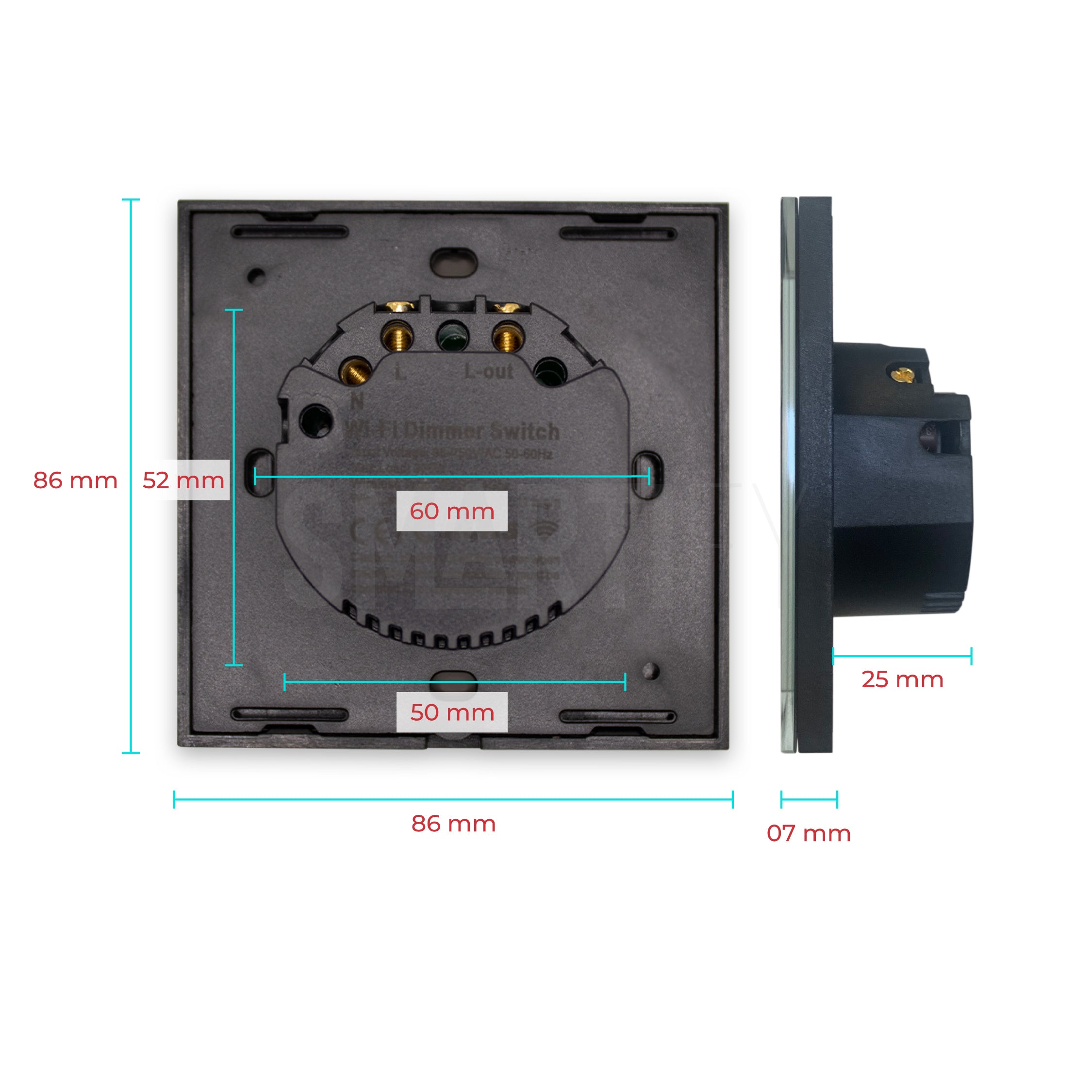 Interruptor Inteligente de Luz WiFi Dimmer Smartify - Preto - Smartify - Casa Inteligente - Smart Home - Domotica - Casas Inteligentes