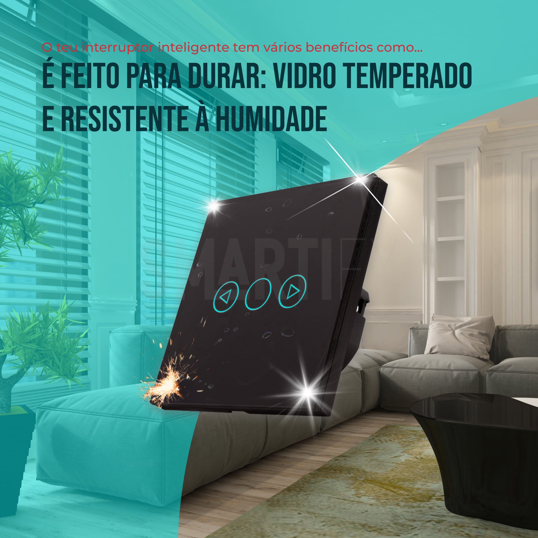 Interruptor Inteligente de Luz WiFi Dimmer Smartify - Preto - Smartify - Casa Inteligente - Smart Home - Domotica - Casas Inteligentes