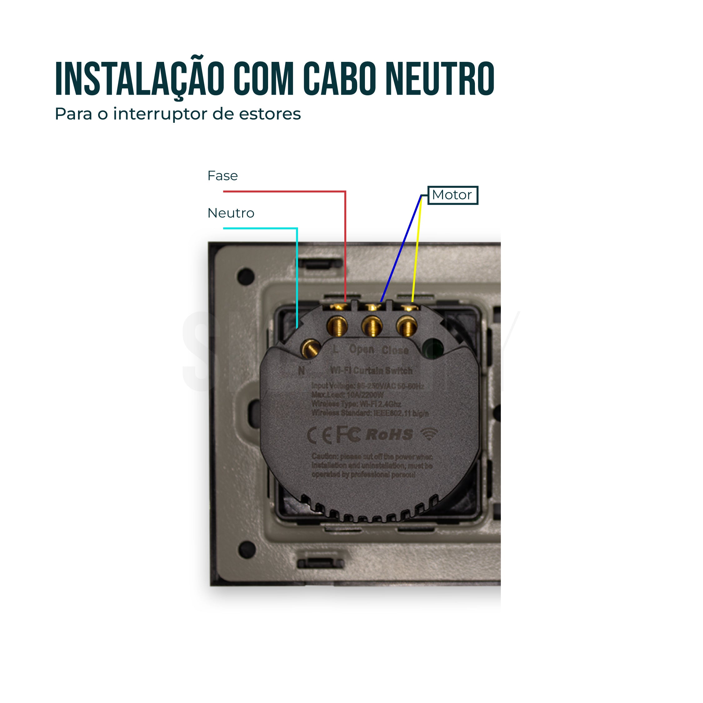 Interruptor de Luz + Interruptor de Estores Duplo Inteligente WiFi Smartify - Preto - Smartify - Casa Inteligente - Smart Home - Domotica - Casas Inteligentes