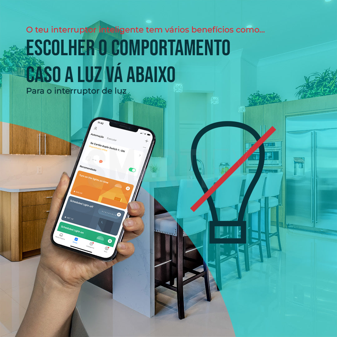 Interruptor de Luz + Interruptor de Estores Duplo Inteligente WiFi Smartify - Preto - Smartify - Casa Inteligente - Smart Home - Domotica - Casas Inteligentes