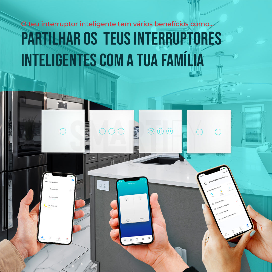Interruptor Inteligente de Luz WiFi 3 botões Smartify - Branco - Smartify - Casa Inteligente - Smart Home - Domotica - Casas Inteligentes