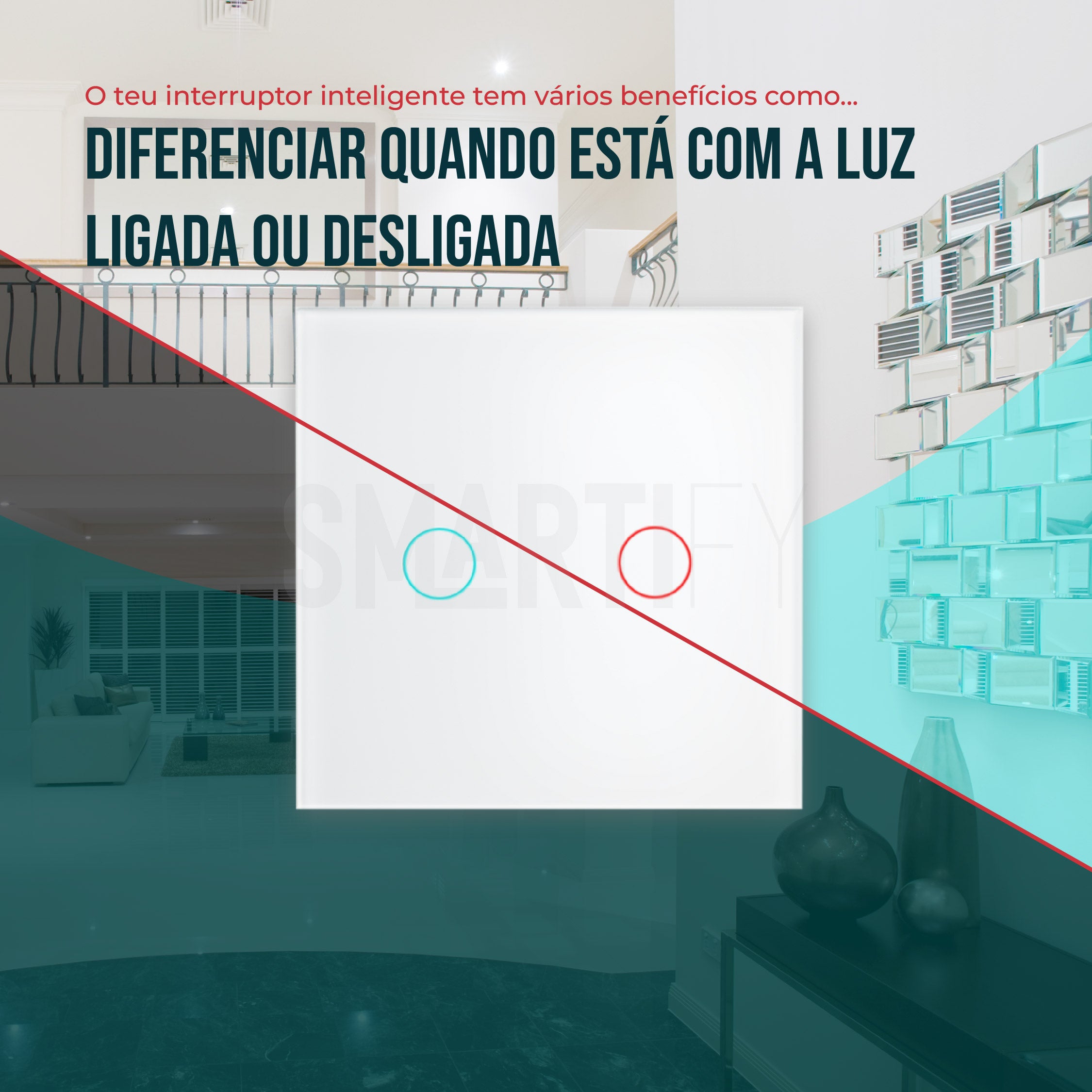 Interruptor Inteligente de Luz WiFi 2 botões Smartify - Branco - Smartify - Casa Inteligente - Smart Home - Domotica - Casas Inteligentes
