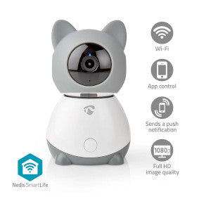 CâmaraIP inteligente Nedis monitoriza a casa, grava som e movimento, visão noturna, controlo remoto, sensor de climatização integração fácil com a appSmartLife.