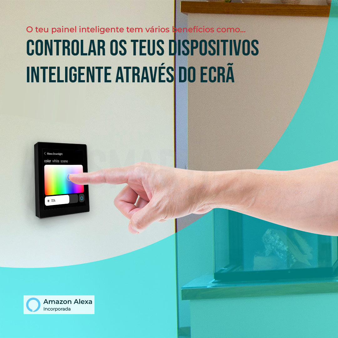 Smartify Painel de Controlo Inteligente Zigbee Wifi: Câmara embutida para visualização em tempo real.