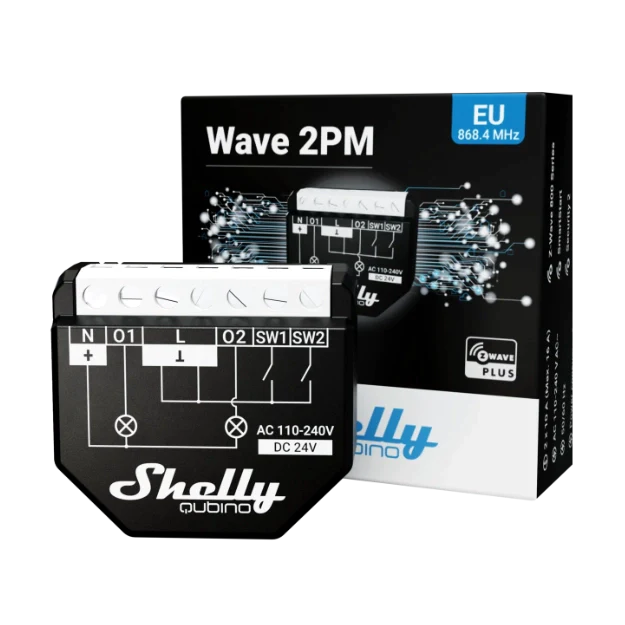 Shelly Qubino Z-Wave 2PM - Módulo Z-Wave