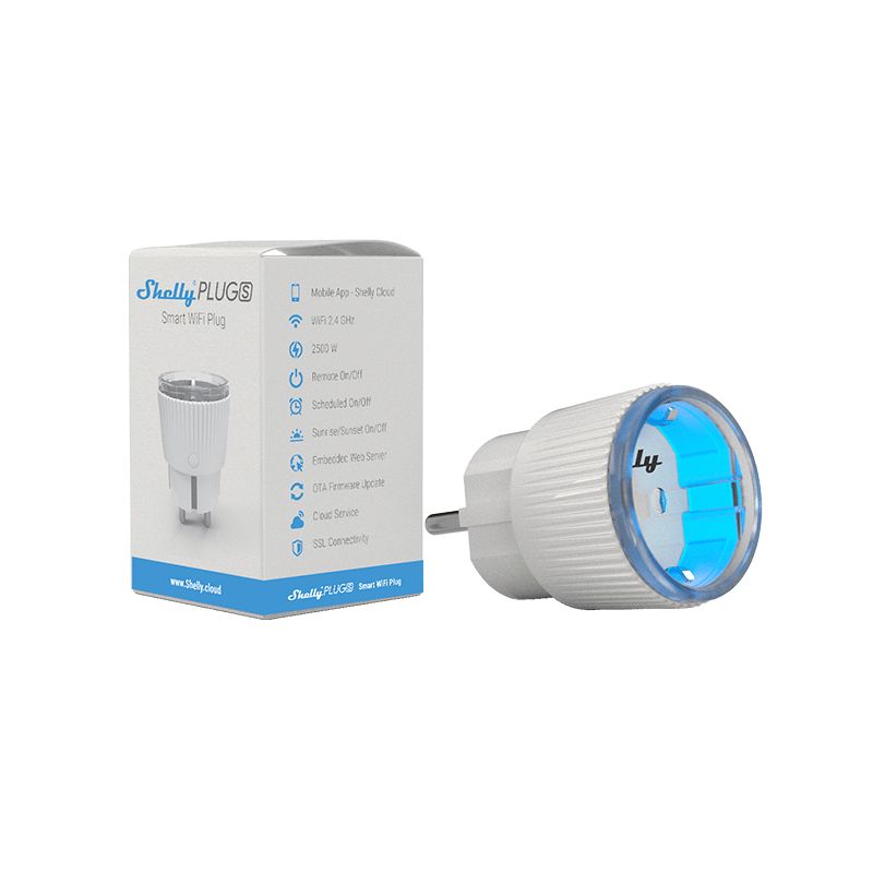 Shelly Plug S - Tomada Portátil Inteligente 12A 2500W WiFi - Smartify - Casa Inteligente - Smart Home - Domotica - Casas Inteligentes