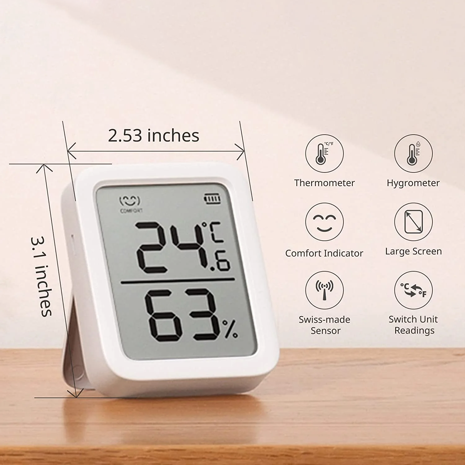 SwitchBot Sensor de Humidade e Temperatura Bluetooth alta precisão