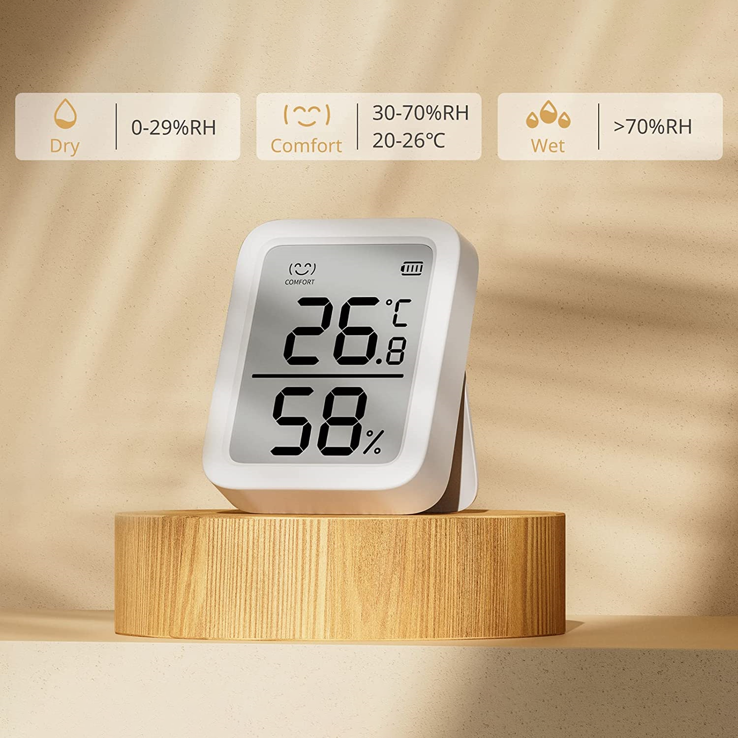 SwitchBot Sensor de Humidade e Temperatura Bluetooth define avisos para receberes no teu telemóvel