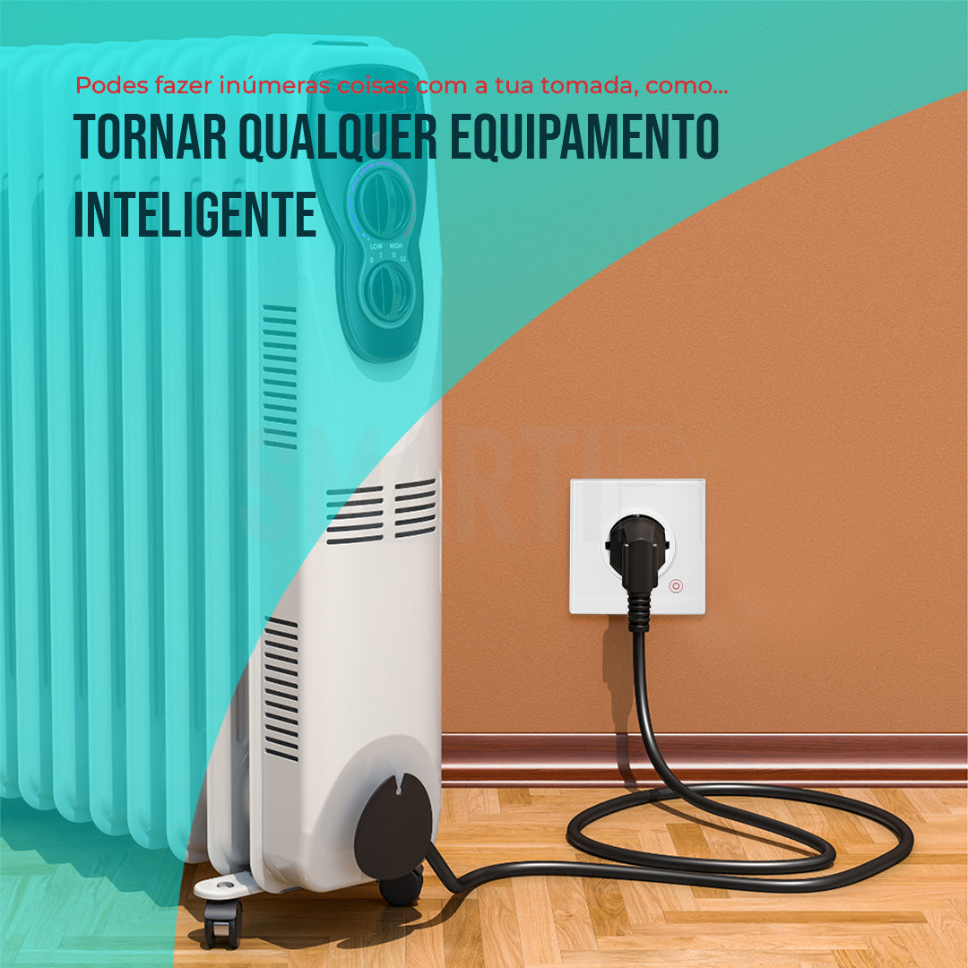 Tomada Inteligente Embutida 16A 3500W WiFi Smartify - Branco - Smartify - Casa Inteligente - Smart Home - Domotica - Casas Inteligentes