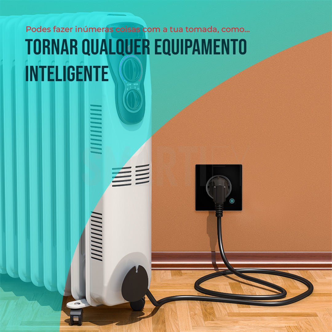 Tomada Inteligente Embutida 16A 3500W WiFi Smartify - Preto - Smartify - Casa Inteligente - Smart Home - Domotica - Casas Inteligentes