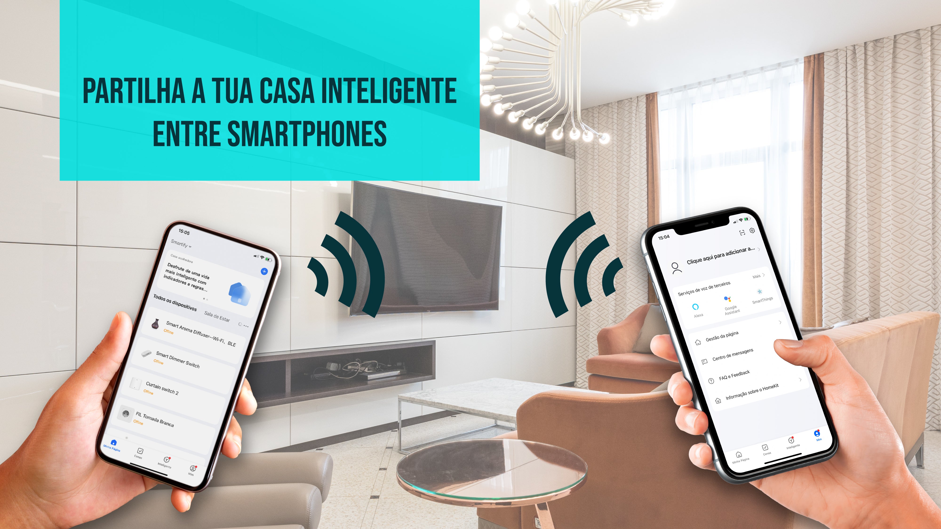 Aprende a partilhar dispositivos inteligentes com tua a família com a app SmartLife ou Tuya
