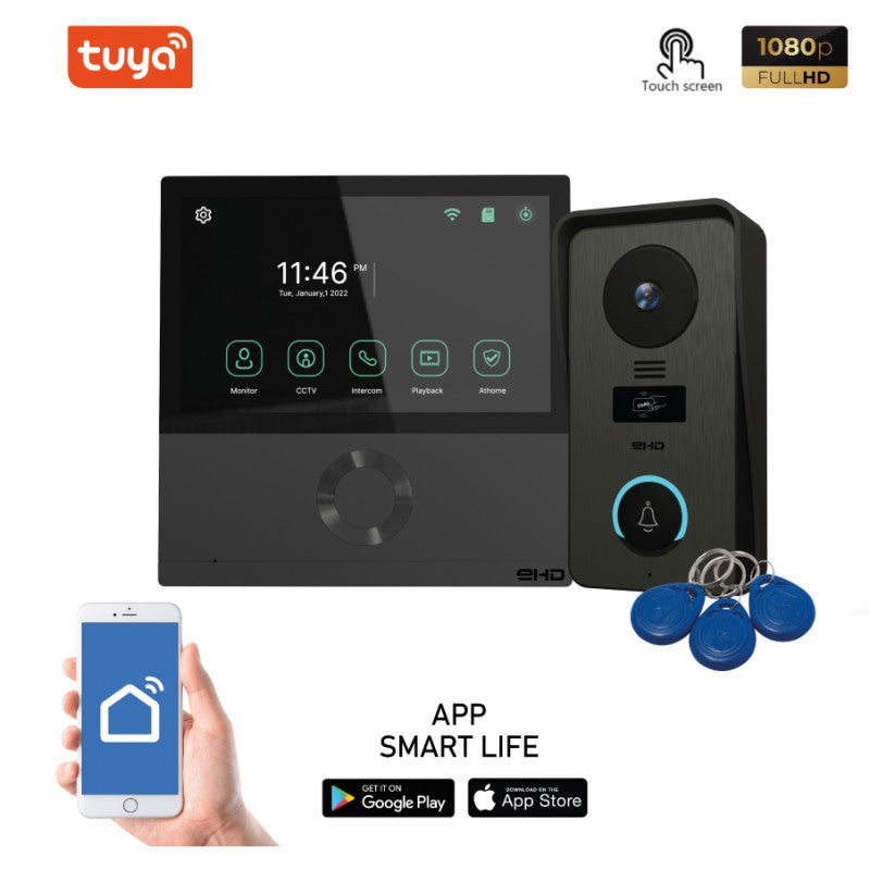 Kit vidéophone WiFi 7 4 fils Moes MOMYHOME-WM7 - Vue frontale