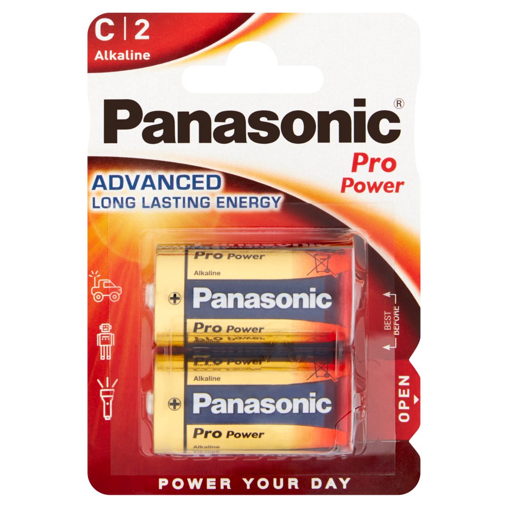 Alkaline batteries 1.5V LR14 / C - [2 units] - Panasonic Pro Power
