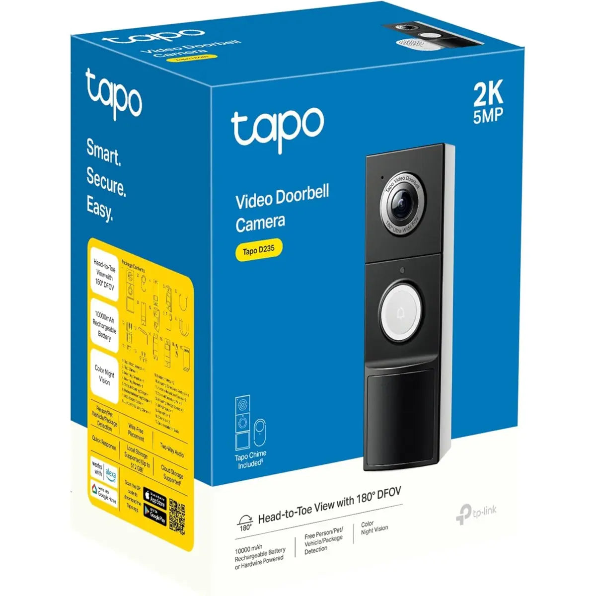 TP-Link KIT Videoporteiro Inteligente WiFi 2K 5MP 180° - Tapo D235