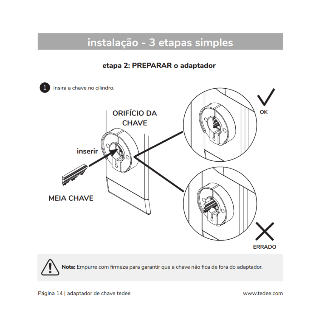 O adaptador Tedee é compatível com diversos cilindros europeus, permitindo instalar uma fechadura inteligente sem trocar todo o cilindro. Com ele, é possível modernizar o sistema de fecho e ainda utilizar as chaves tradicionais quando necessário.