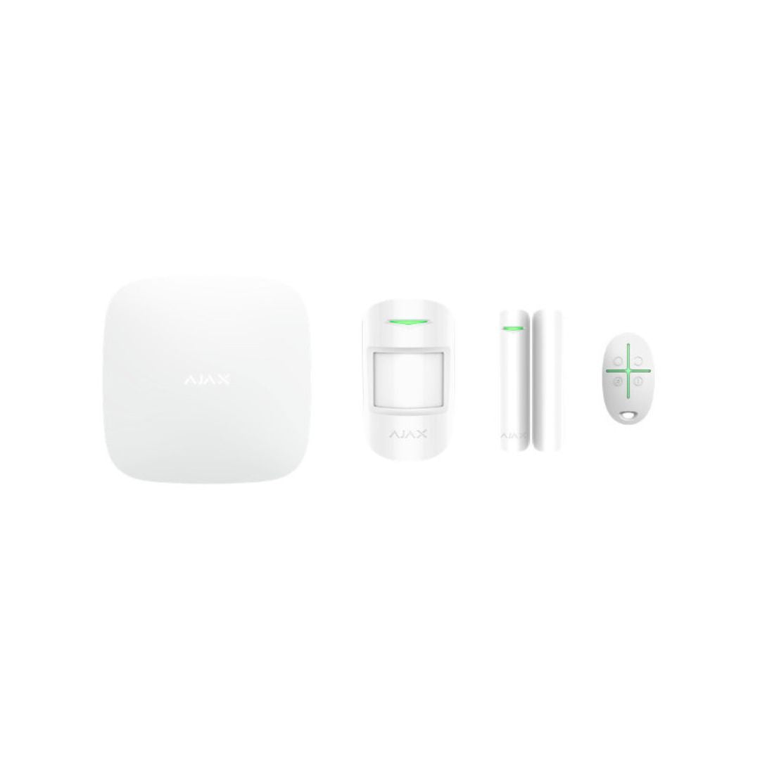 Kit Ajax Hub : alarme sans fil professionnel (Grade 2) avec Ethernet/GPRS, AES, installation facile et contrôle à distance via application (SADIR)