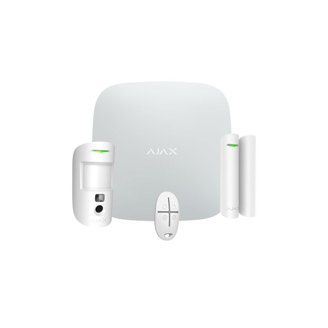 Kit Ajax HUB2-B : système d’alarme sans fil avancé avec détection intelligente, communication Ethernet et jusqu’à 100 zones sans fil. Il dispose d’un système SADIR