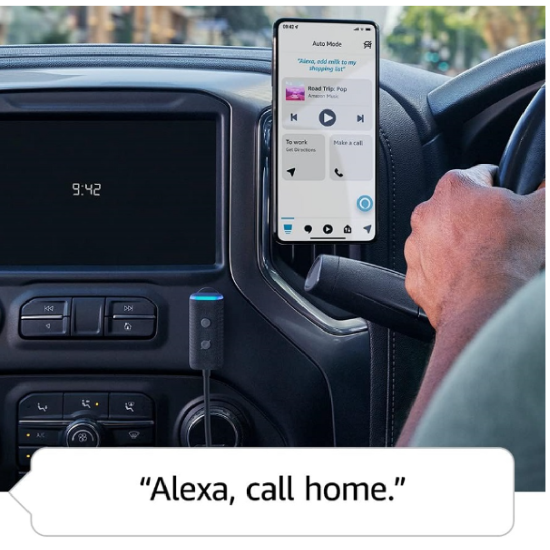 Alexa echo auto 2: Consegues falar com Alexa mesmo ouvindo musicas.