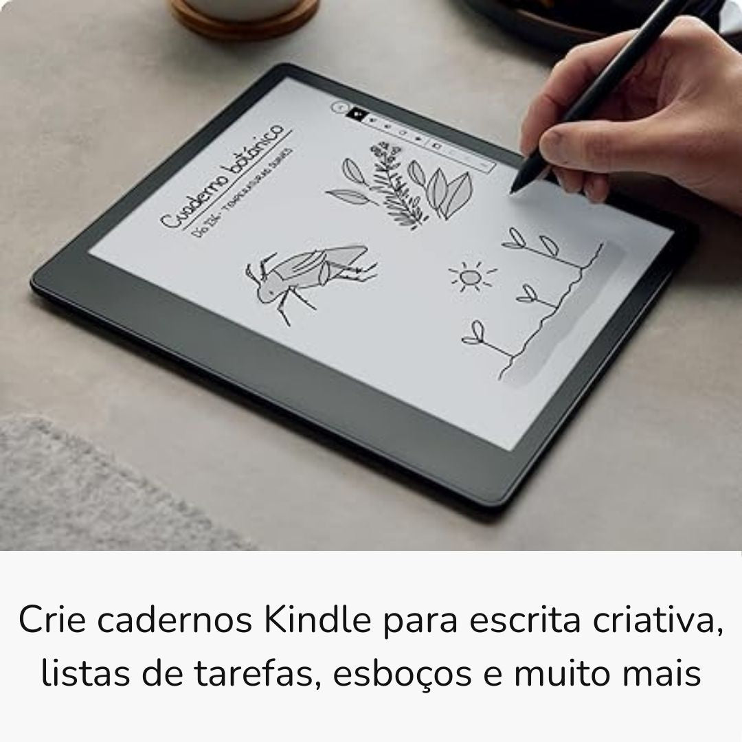 Leitura e escrita natural num ecrã Paperwhite de 10,2" com 300 ppi. Inclui lápis básico / premium, capacidade de 16 / 32 / 64 GB.