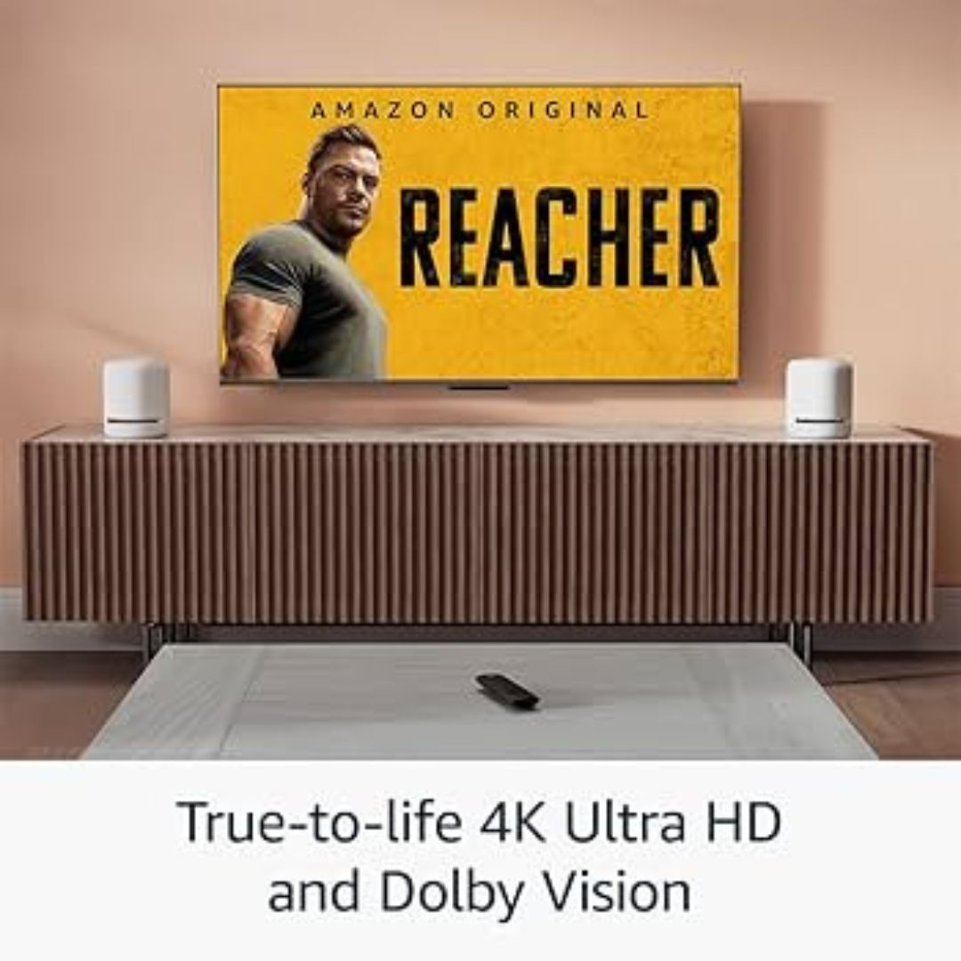 Desfrute de streaming em 4K com HDR10+ e Dolby Vision. Wi-Fi 6 e Dolby Atmos garantem qualidade e desempenho excecionais, com controlo por voz Alexa.