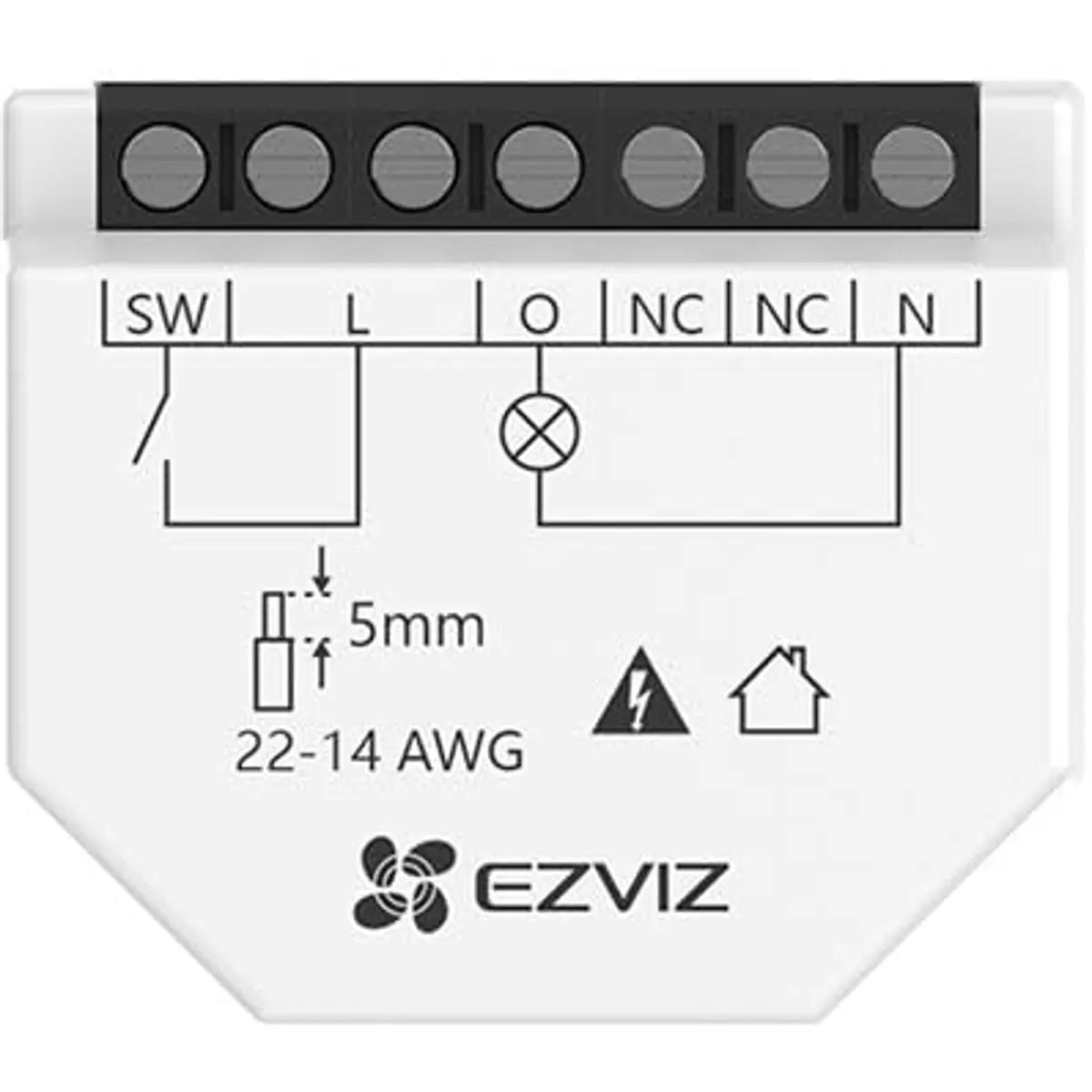 El EZVIZ T35W es un módulo relé WiFi compacto que transforma cualquier interruptor de pared convencional en un interruptor inteligente.
