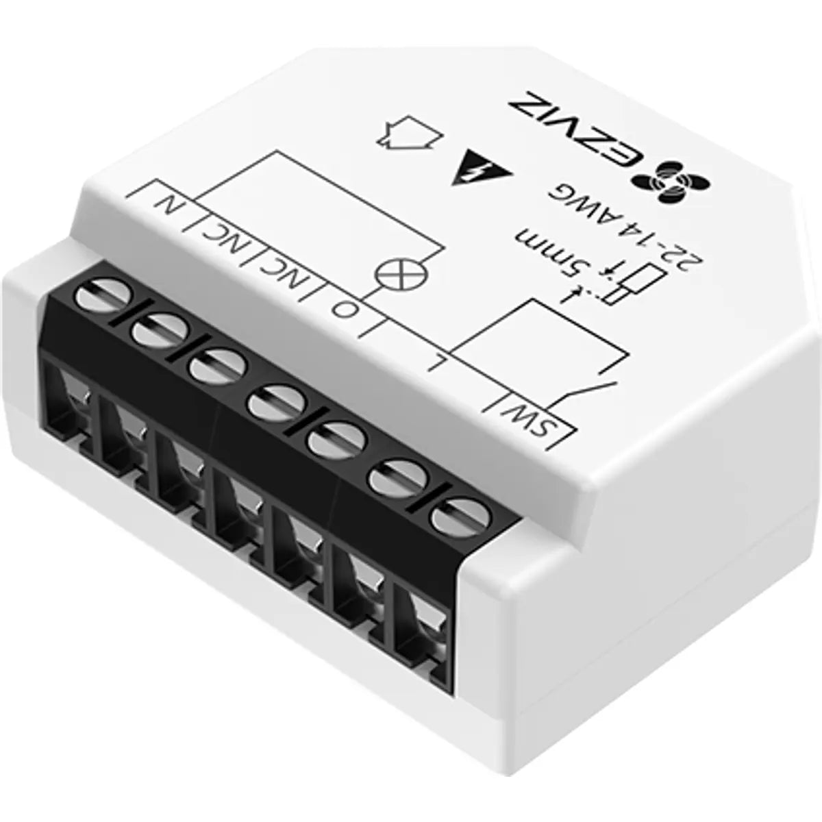 El EZVIZ T35W es un módulo relé WiFi compacto que transforma cualquier interruptor de pared convencional en un interruptor inteligente.