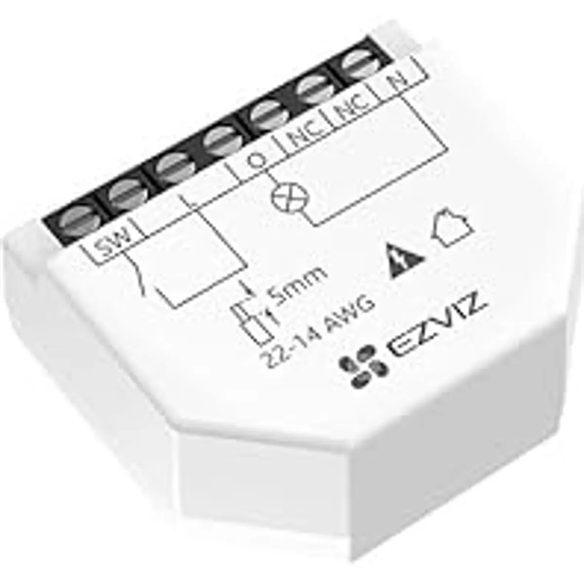 El EZVIZ T35W es un módulo relé WiFi compacto que transforma cualquier interruptor de pared convencional en un interruptor inteligente.