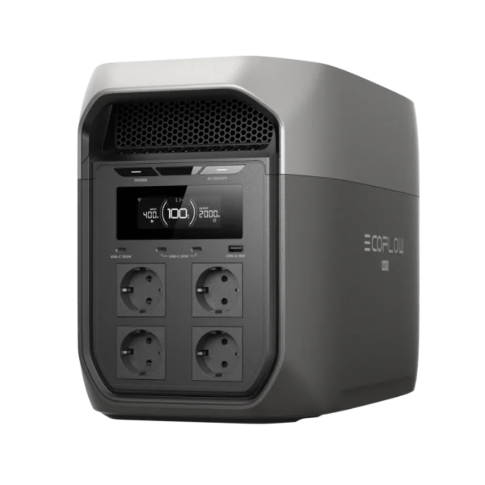 O EcoFlow DELTA 3 Max oferece uma potência impressionante e uma estabilidade ao nível da rede elétrica, com uma capacidade de 2048 Wh e uma saída CA de 2400 W (até 3400 W com o X-Boost™ 3.0). É a escolha ideal para backup doméstico, aventuras ao ar livre ou utilização profissional, garantindo um desempenho fiável em qualquer situação.