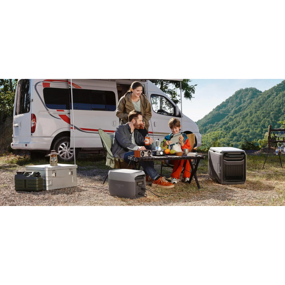 O EcoFlow DELTA 3 Max oferece uma potência impressionante e uma estabilidade ao nível da rede elétrica, com uma capacidade de 2048 Wh e uma saída CA de 2400 W (até 3400 W com o X-Boost™ 3.0). É a escolha ideal para backup doméstico, aventuras ao ar livre ou utilização profissional, garantindo um desempenho fiável em qualquer situação.