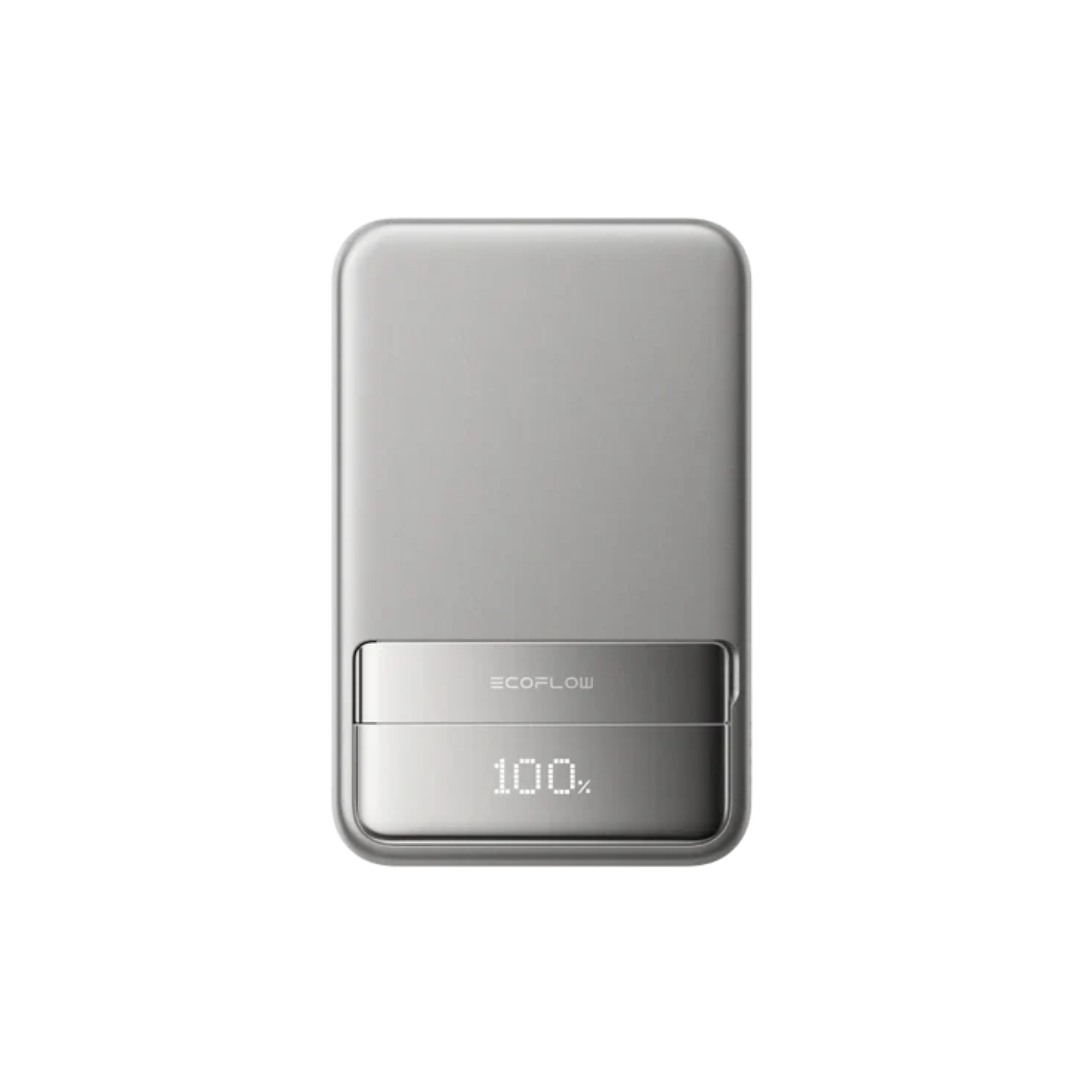 O EcoFlow RAPID Magnetic Power Bank possui uma capacidade de 10000mAh e é ideal para recarregar dispositivos em qualquer lugar.