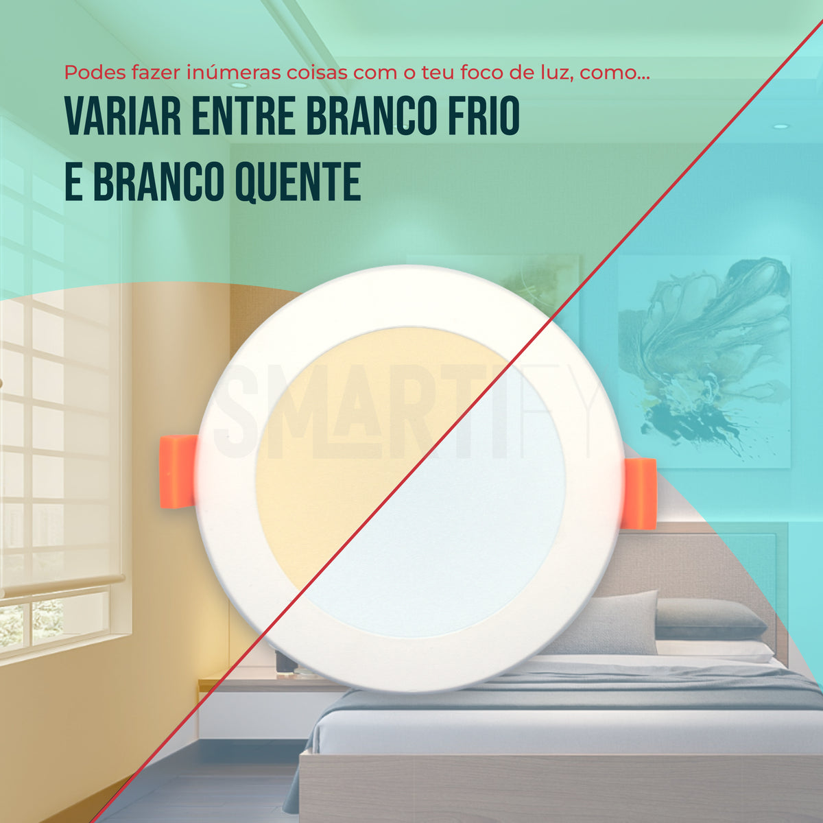 Foco LED Inteligente Smart Zigbee Smartify, permite regular entre brancos frios e quentes, entre 16M cores diferentes e ainda regulação de intensidade.