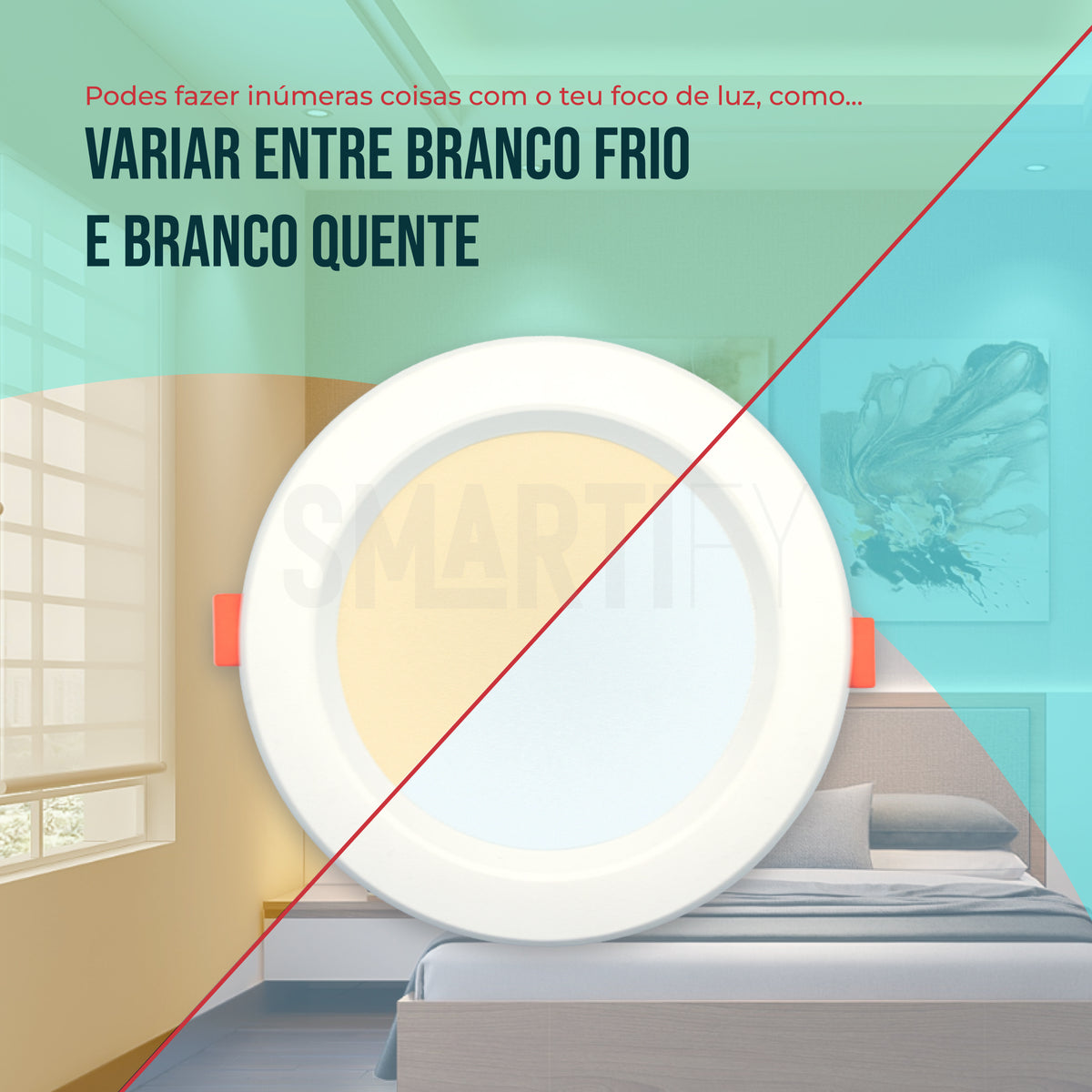 Foco LED Inteligente Smart Zigbee Smartify, permite regular entre brancos frios e quentes, entre 16M cores diferentes e ainda regulação de intensidade.