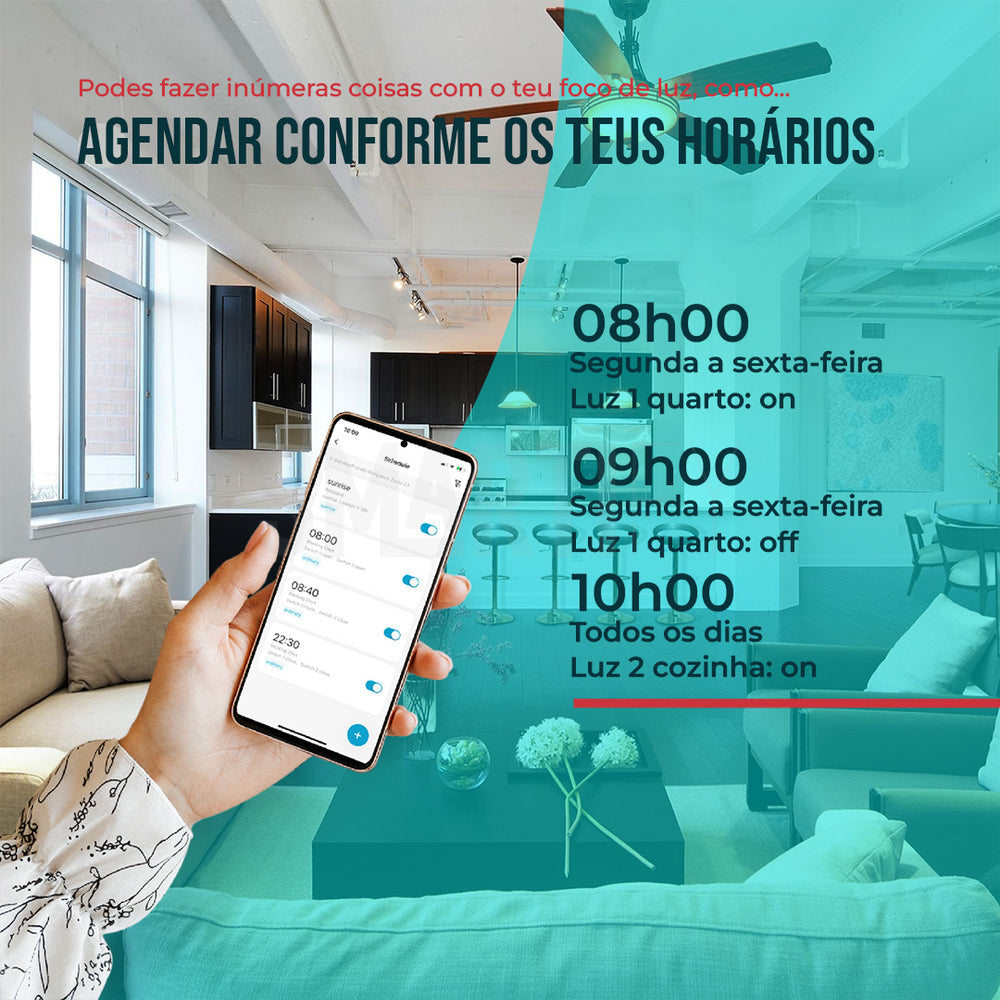 Foco LED Inteligente Smart Zigbee Smartify, permite regular entre brancos frios e quentes, entre 16M cores diferentes e ainda regulação de intensidade.