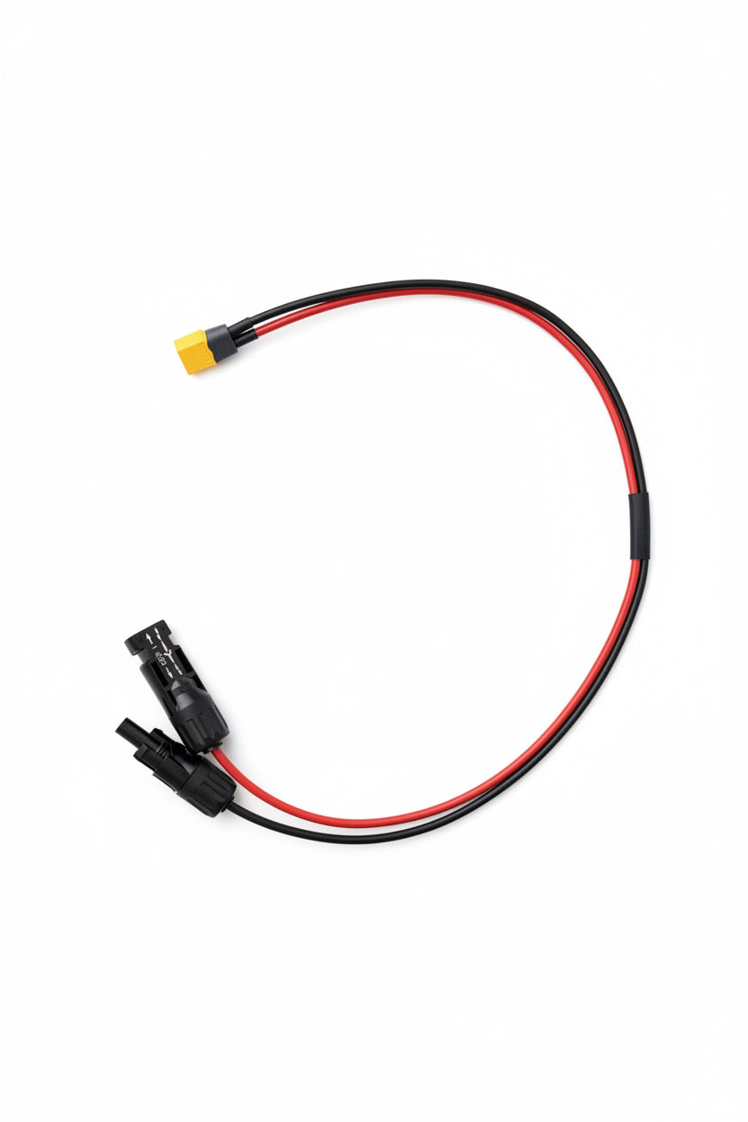 Adaptador XT60 para MC4 - Comprimento total de 50cm do cabo
